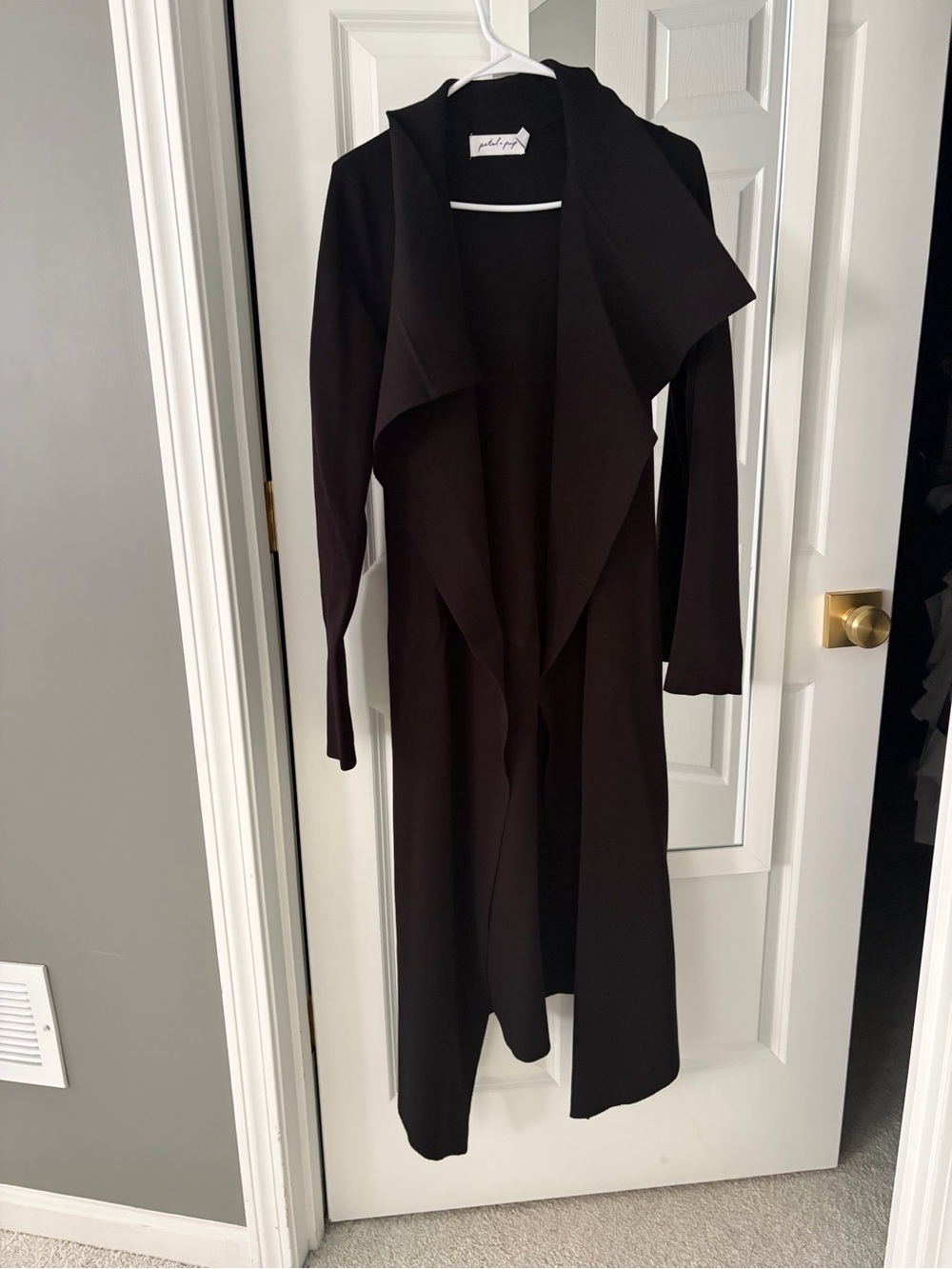 Petal & Pup Black Long Sleeve Drape Front Coat